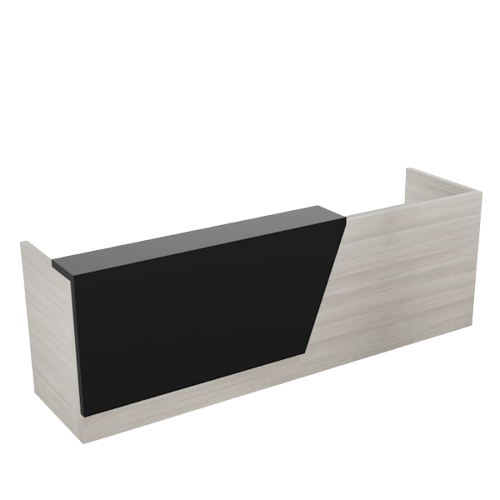 Overture_Angled_Stack-On_Counter_Reception_Desk-Iron 8' 10' reception desk with angled stack on counter