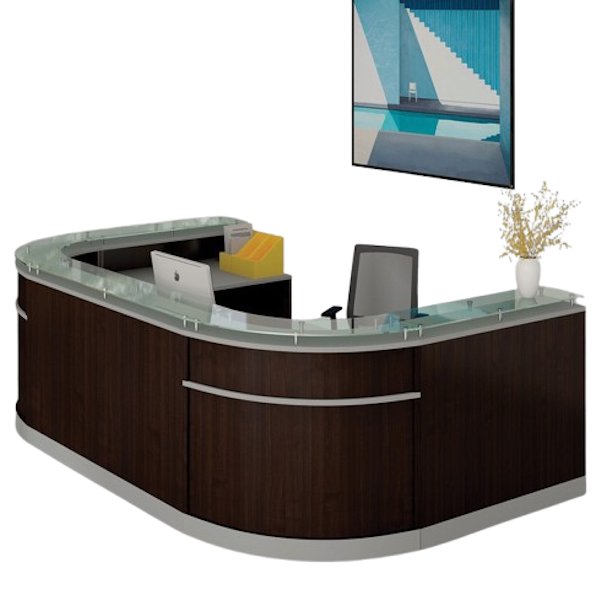 OfficeSource Cosmo Collection U Shape Reception Typical - COSMO7 - Cordova Brown TFL cosmo 7 typical