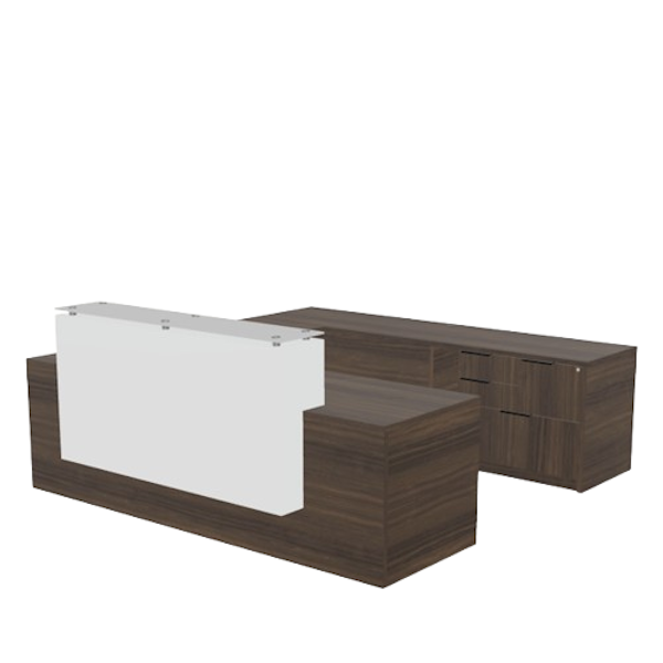 Overture_Reception_U_Desk_-_Vienna_Coffee_-_White_-_T-10442rG U-shaped Reception Desk