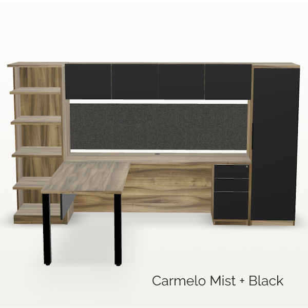 T-3000 - Carmelo Mist - Black - Convergence Deskmakers Convergence Desk