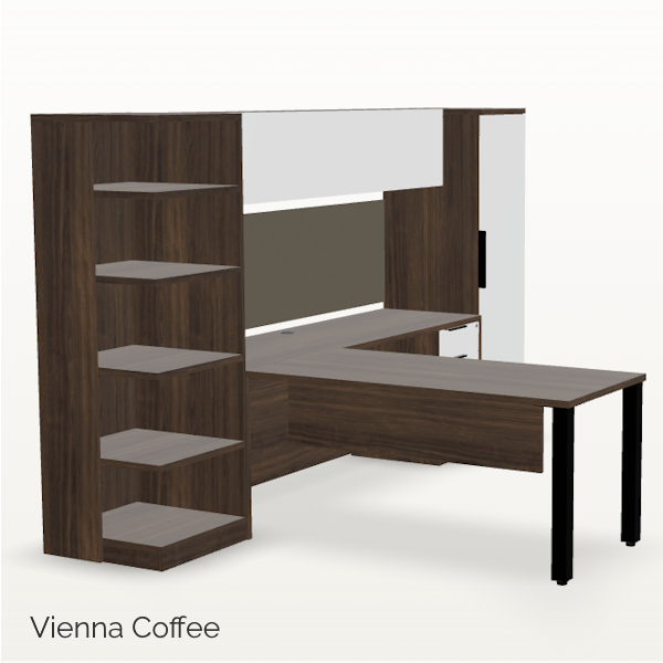 T-3000 - Vienna Coffee - Black - Convergence Deskmakers Convergence Desk