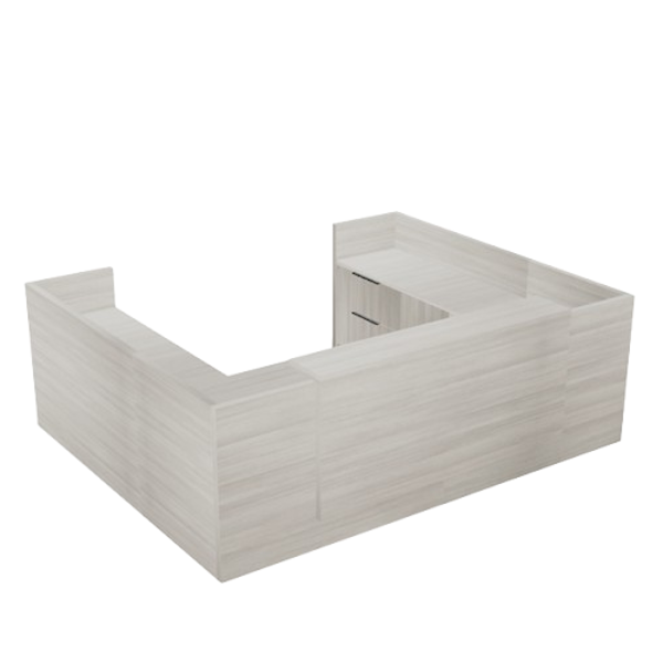 U-Desk-Hang-On Counter - Iron Hem- T-10452R large u shaped reception desk